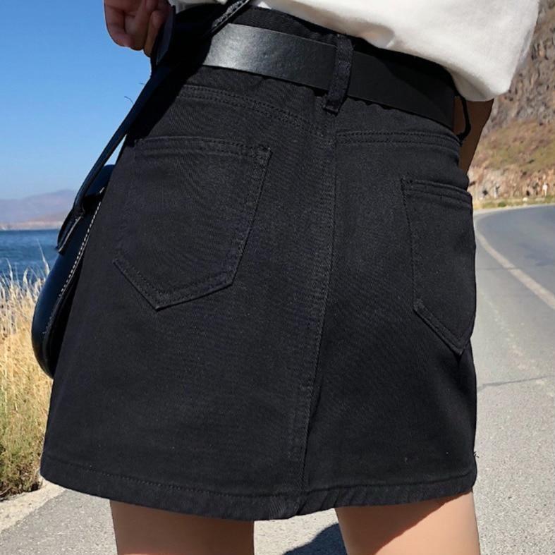Vintage High Waist Denim Skirt